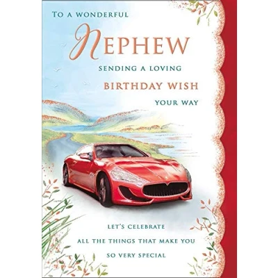 Image of Piccadilly Greetings Birthday Card Nephew 10 x 7 inches Regal Publishing, C80509REGALP, white