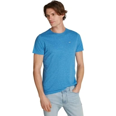 Image of Tommy Jeans Men&#039;s Short Sleeve Round Neck T Shirt, Blue (Coastal Cobalt), 6XL