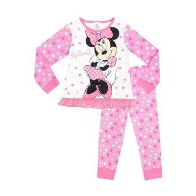 Image of Disney Girls Minnie Mouse Pyjamas, Multicoloured, Age 6 to 7 Years