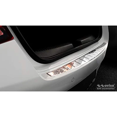Image of Avisa Stainless Steel Rear bumper protector compatible with Mercedes CLA II (C118) 2019 &#039;Ribs&#039;