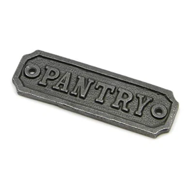 Image of Oakcrafts Cast Iron Pantry Door Sign 107mm x 35mm