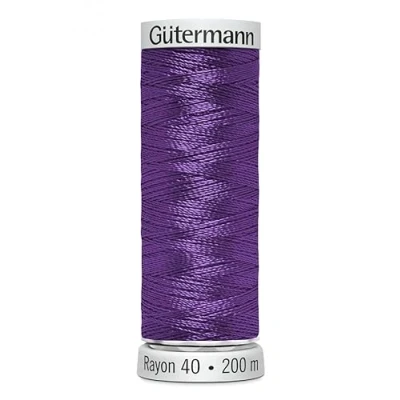 Image of Gutermann No 40 Sulky Rayon Embroidery Thread 200m 1122 Purple Each