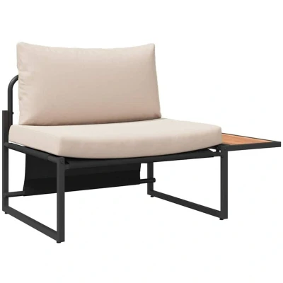 Image of vidaXL 2 Piece Garden Sofa Set Single Seater with Taupe Cushions