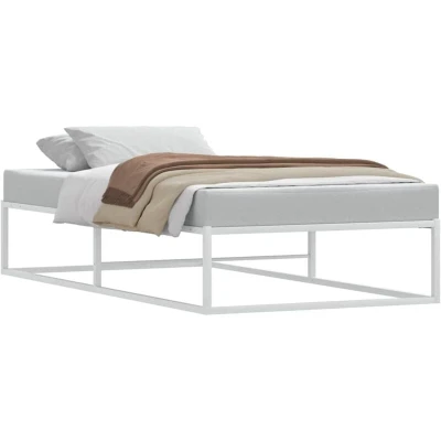Image of vidaXL Metal Bed Frame White Powder Coated 100x200 cm