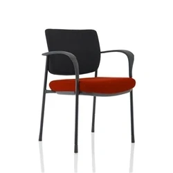 Image of Brunswick Deluxe Black Fabric Back Frame Seat Chilli With Arms