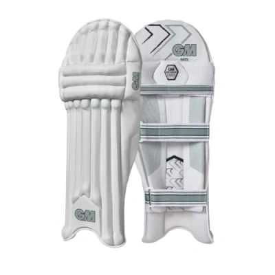 Image of Gunn &amp; Moore GM Cricket Batting Pads 505 Traditional Cotton Cane Youths Left Handed 14.75&quot; Approx Weight 1.58 kg 1 Pair White