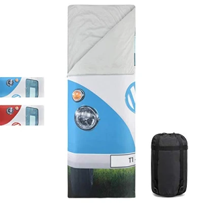 Image of Board Masters Volkswagen Summer Sleeping Bag for Camping Kids and Adults Spring Autumn Official VW Camper Van Design 190 x 75 cm Multiple Colours