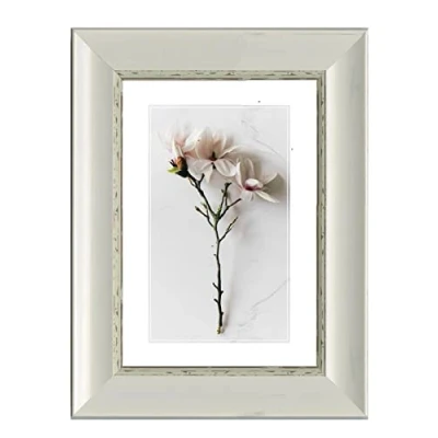 Image of Vintage Cream Two Tone Distressed Design Picture Photo Frame 4 x 6