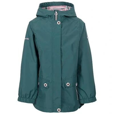 Image of Trespass Girls Waterproof Windproof Hooded Long Jacket Flourish
