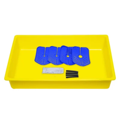 Image of Arctic Hayes DT1 1 x Reusable Radiator Drain Down Kit with Tray, Diverting Collars, Sealing Straps, Water Resistant Gel and Instructions, Yellow