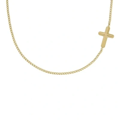 Image of Fossil Harlow Women&#039;s Gold Stainless Steel Necklace JF04748710, Length: 406.4mm, Width: 9mm, Height: 13.20mm, Steel, No Gemstone