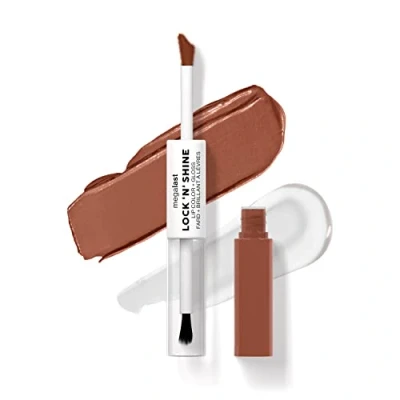 Image of Wet n Wild Megalast Lock n&#039; Shine, Dual Ended Lip Color and Clear Gloss, Vitamin E Jojoba Oil Enriched Formula, Lotus Petal Shade