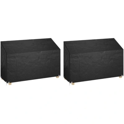 Image of vidaXL Garden Bench Covers 2 pcs 8 Eyelets 190x70x70/88 cm Polyethylene