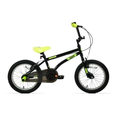 Image of Hawk Breaker 16&quot; Wheel Boys Kids BMX Bike Stunt Pegs Black Green Age 5+