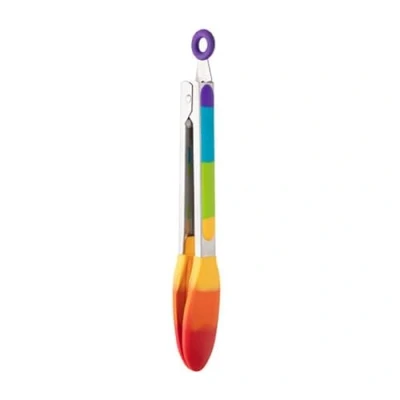 Image of Taylor&#039;s Eye Witness Rainbow Silicone &amp; Stainless Steel Tongs