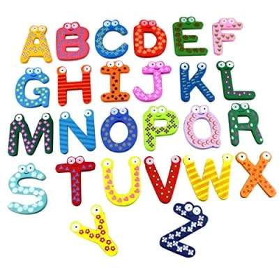 Image of Fridge Magnets for Kids Letters, Cute Colorful Alphabet Uppercase Magnets, Preschool Learning Spelling ABC Magnet Stickers, Educational Games Kids, 3 4 5 Years Old