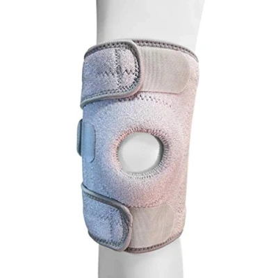 Image of Solace Care Open Patella Stabiliser MAX Knee Brace (Pair) Adjustable Compression Support Arthritis Relief Jumper Ligament Patellar Instability (Gray)