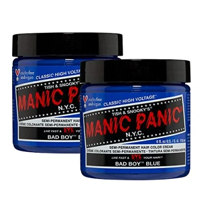 Image of Manic Panic Bad Boy Blue Classic Creme, Vegan, Cruelty Free, Semi Permanent Hair Dye 2 x 118 ml
