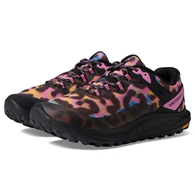 Image of Merrell Womens Antora 3 Trail Running Shoe, Rainbow Leopard, 8