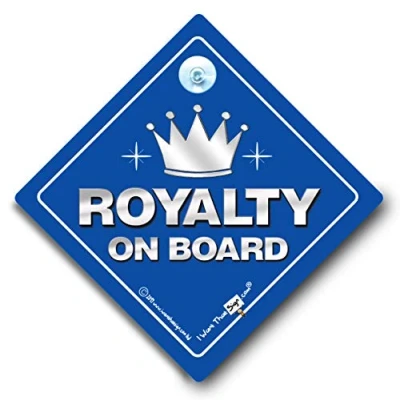 Image of Royalty on Board Car Sign, Baby Style Suction Cup Sign