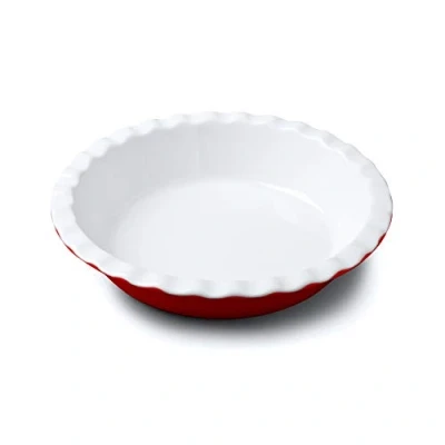 Image of WM Bartleet &amp; Sons 1750 T342R Crinkle Rim Pie Dish, Red