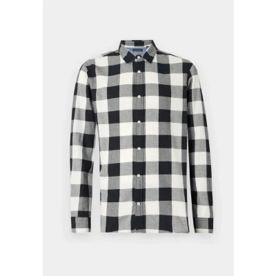 Image of JACK &amp; JONES Men&#039;s Gingham Check Shirt, White (whisper white), XS