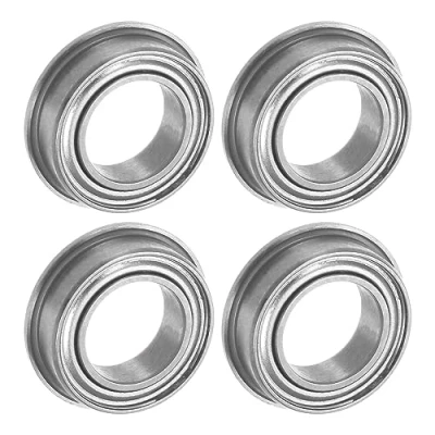 Image of uxcell MF106ZZ Flanged Ball Bearing 6x10x3mm Double Shielded Chrome Steel Flange Bearings, 4pcs