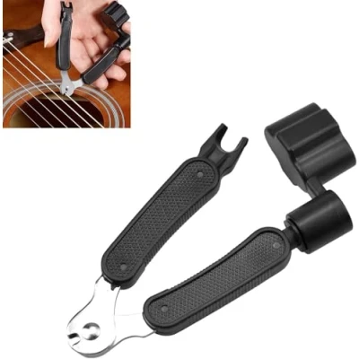 Image of 1 Pcs Black Guitar String Winder Cutter and Bridge Pin Puller,3 in Multifunctional Cutter,Guitar Puller Instrument Repairing For