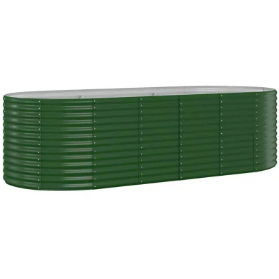 Image of vidaXL Garden Raised Bed Powder coated Steel 249x100x68 cm Green
