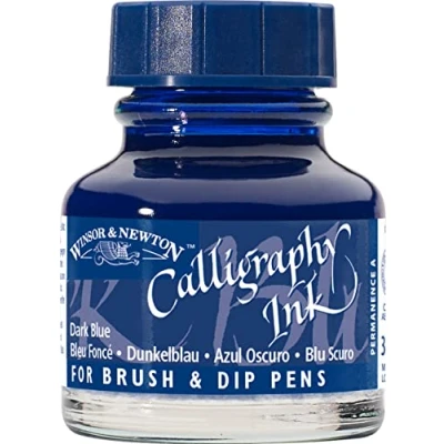 Image of Winsor and Newton Calligraphy Ink 30ml 222 Dark Blue (Bttl)
