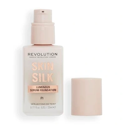 Image of Makeup Revolution, Skin Silk Serum Foundation, Light to Medium Coverage, Contains Hyaluronic Acid, F1, 23ml