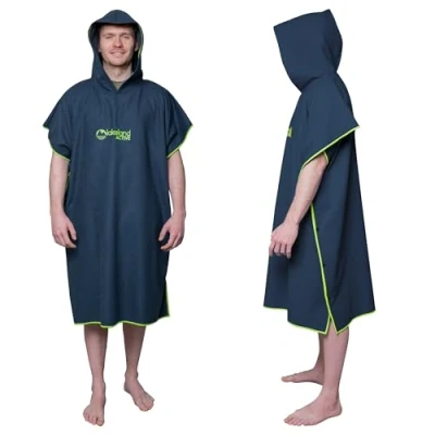 Image of Lakeland Active Patterdale Hooded Changing Poncho Towel Navy Blue Adult