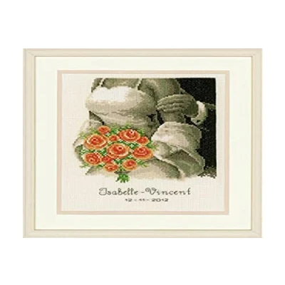 Image of Vervaco Wed Record the Bouquet Counted Cross Stitch Kit, Multi Colour