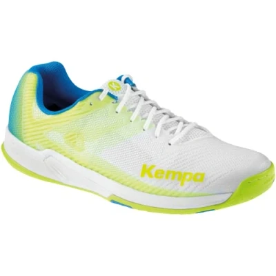 Image of Kempa Unisex Wing 2.0 Chaussures De Sport Fitness Trainers Casual Shoes Running and Sports Handball Jogging Outdoor Leisure Lightweight Breathable, White, fluorescent yellow.,