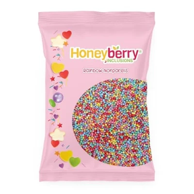 Image of Rainbow Nonpareils Sprinkles 55g Sachet Natural Edible Hundreds &amp; Thousands Decorating Perfect for Baking, Cupcake and Cake Decorations, Ice Cream, Desserts Icing Decoration Toppers