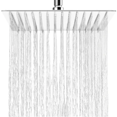 Image of HAUSPROFI Rain Shower Head 12 inch Large Top Spray Square Showerhead 304 Stainless Steel Ultra Thin Powerful High Pressure Bathroom Easy Installation Lush Experience