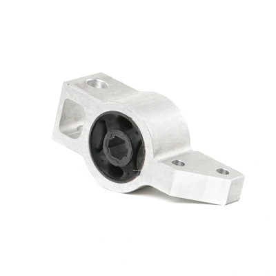 Image of 1K0199231G, 1K0199231J, 1K0199231P Arm Bushes FEBI BILSTEIN 27069 with holder Front Axle Left, Lower, Rear Aluminium, Elastomer VOLKSWAGEN: Touran I