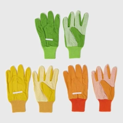 Image of Assorted Multi Colour Gardening Gloves, Set of 3 Homescapes