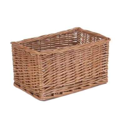 Image of Red Hamper Double Steamed Open Wicker Storage Basket Small, Brown