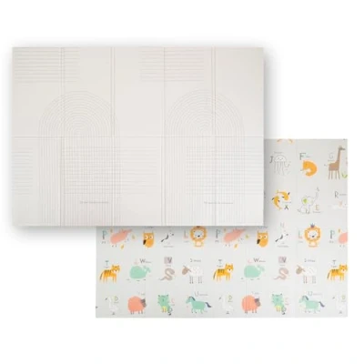 Image of KiddyMoon Baby Play Mat Double Sided Foam for Kids Crawling Children Encourages Imagination Colourful Patterns Area Foldable Ideal Indoors and Outdoors 150X200x1cm, Green Forest
