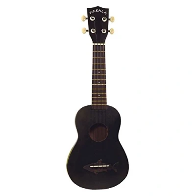 Image of Kala MK SS BLK Vintage Satin Finish Makala Shark Soprano Ukulele Black