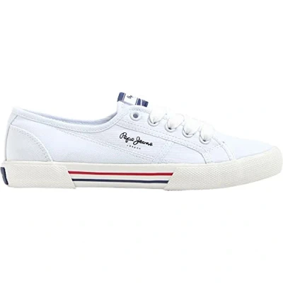 Image of Pepe Jeans Women&#039;s Brady Basic W Sneaker, White (White), 7 UK