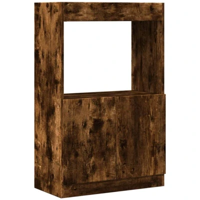 Image of vidaXL Highboard Sideboard Cupboard Smoked Oak Engineered Wood, Shelving &amp; Cabinet for Office/Living Room, 63 x 33 100 cm