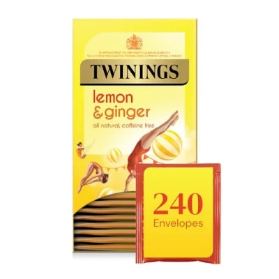 Image of Twinings Lemon &amp; Ginger Enveloped Tea Bags (12x20)
