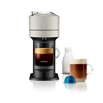 Image of Nespresso Vertuo Next XN910B40 Coffee Machine, Light Grey, by KRU, Plastic, 1500 W, 1.1 liters