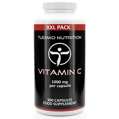 Image of Vitamin C 1000mg Capsules 300 pcs (10 Month Supply) of Rapidly Disintegrating Capsules, Each with Premium Quality &amp; Pure Ascorbic Acid (VIT C) Powder in Large Family XXL Pack