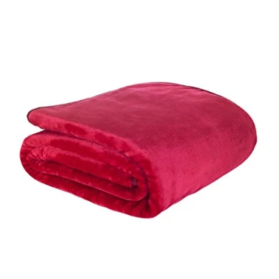 Image of Olivia Rocco Super Soft Raschel Sofa Bed Throw, Faux Fur Mink Blanket Settee Throws, Double King Size, Red, x Large 200 240 cm