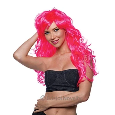 Image of Bristol Novelty Vixen Wavy Wig, Women&#039;s, Neon Pink, One Size