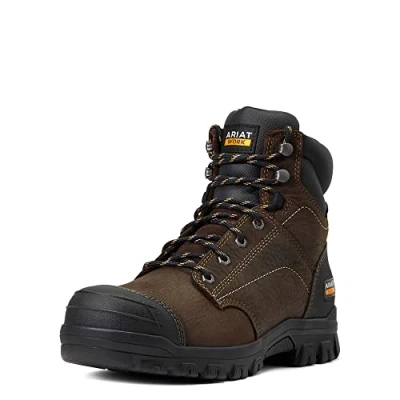 Image of ARIAT Womens Treadfast 6&quot; Steel Toe Work Boots Dark Brown Footwear UK Size 6.5