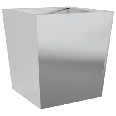 Image of vidaXL Garden Planter Plant Pot Patio Outdoor Box Galvanised Steel, Square, Rust Resistant, Ample Space, 50x50x50 cm